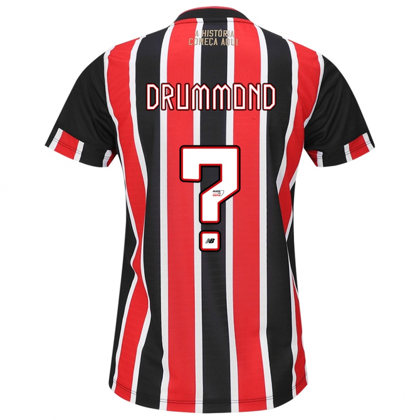 Niño Camiseta Lucca Drummond #0 Negro Rojo Blanco 2ª Equipación 2024/25 La Camisa Argentina