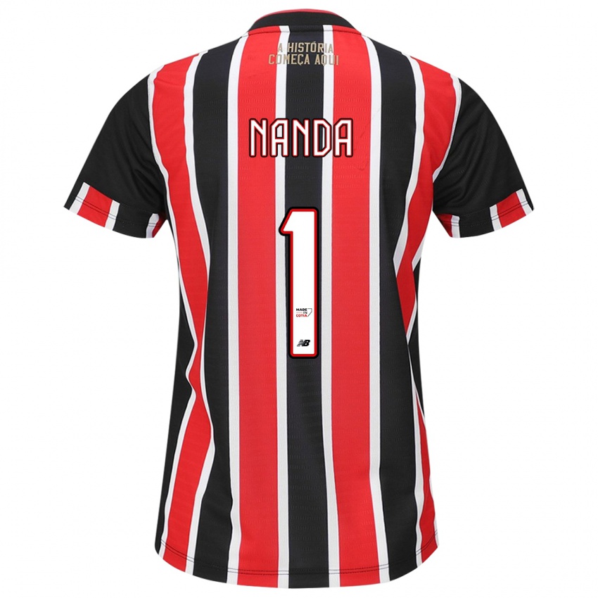 Niño Camiseta Nanda #1 Negro Rojo Blanco 2ª Equipación 2024/25 La Camisa Argentina