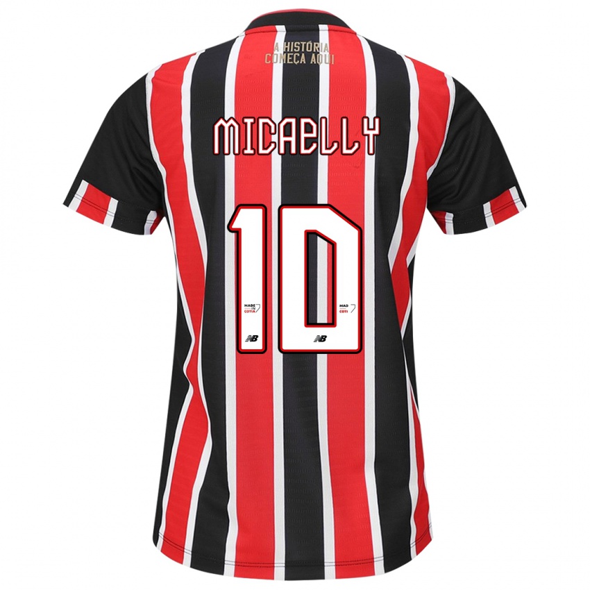 Niño Camiseta Micaelly #10 Negro Rojo Blanco 2ª Equipación 2024/25 La Camisa Argentina