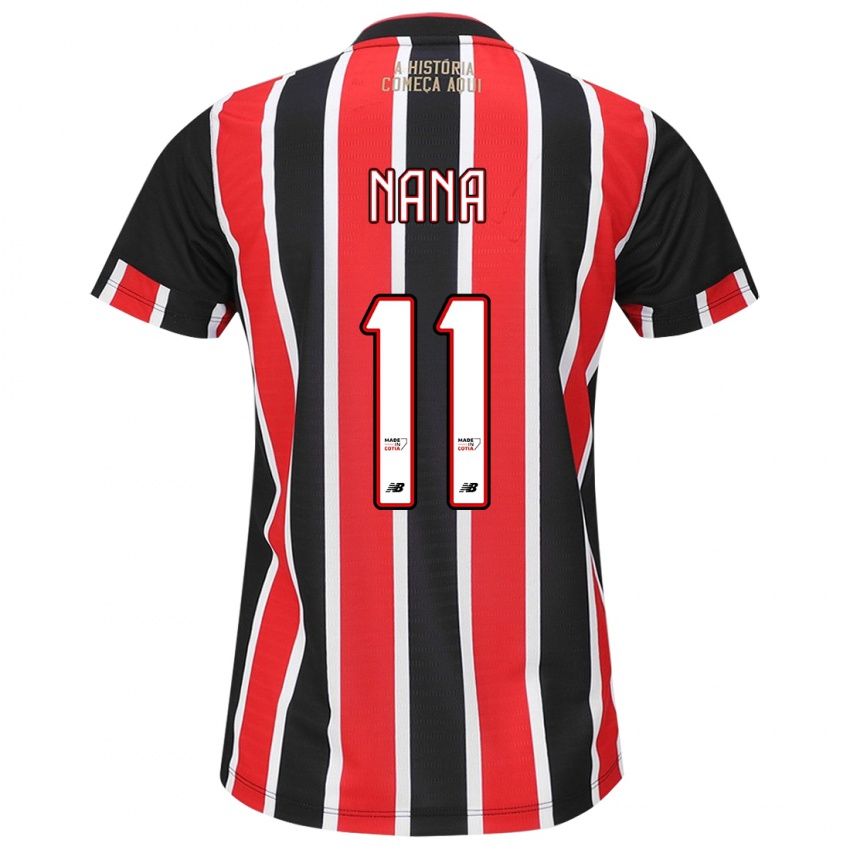 Niño Camiseta Nana #11 Negro Rojo Blanco 2ª Equipación 2024/25 La Camisa Argentina