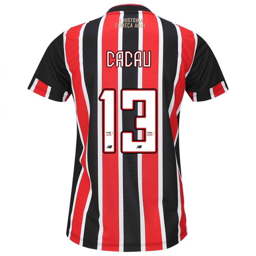 Niño Camiseta Cacau #13 Negro Rojo Blanco 2ª Equipación 2024/25 La Camisa Argentina