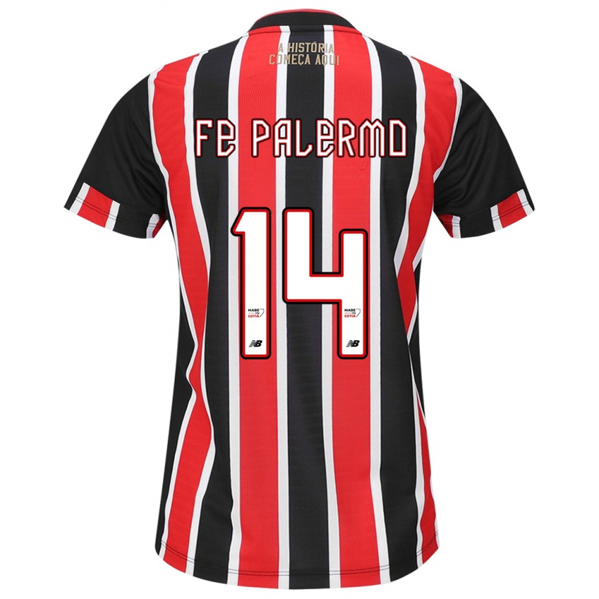 Niño Camiseta Fe Palermo #14 Negro Rojo Blanco 2ª Equipación 2024/25 La Camisa Argentina