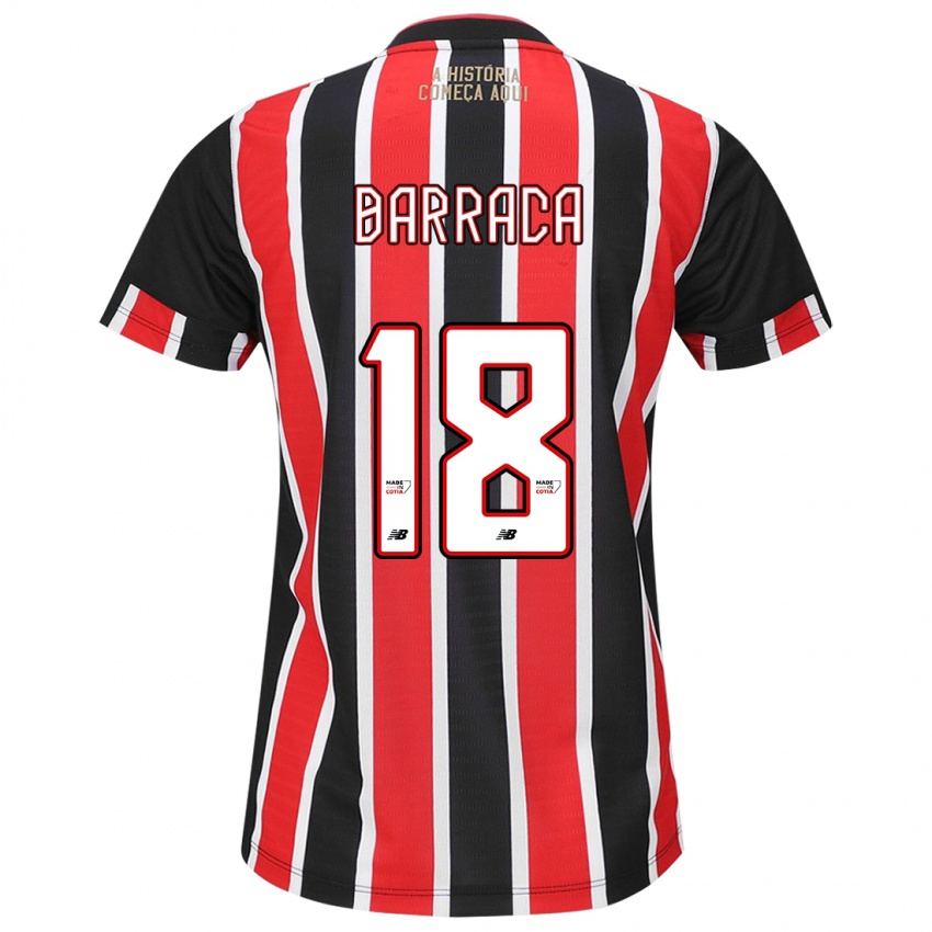 Niño Camiseta Barraca #18 Negro Rojo Blanco 2ª Equipación 2024/25 La Camisa Argentina