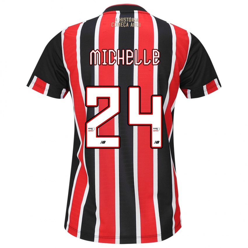 Niño Camiseta Michelle #24 Negro Rojo Blanco 2ª Equipación 2024/25 La Camisa Argentina