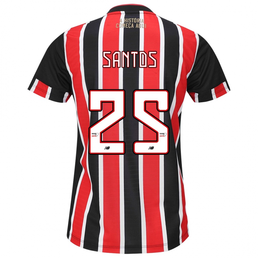 Niño Camiseta Mariana Santos #25 Negro Rojo Blanco 2ª Equipación 2024/25 La Camisa Argentina