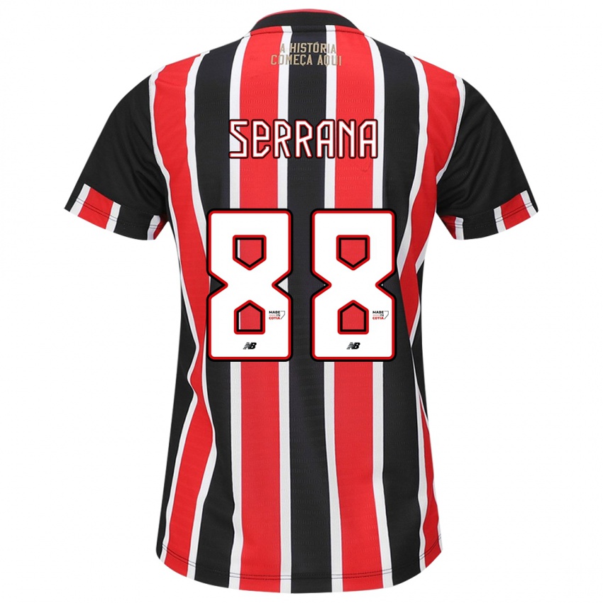 Niño Camiseta Serrana #88 Negro Rojo Blanco 2ª Equipación 2024/25 La Camisa Argentina