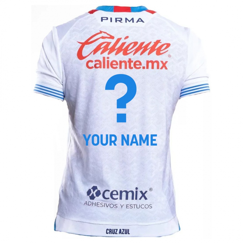 Niño Camiseta Su Nombre #0 Blanco Azul 2ª Equipación 2024/25 La Camisa Argentina