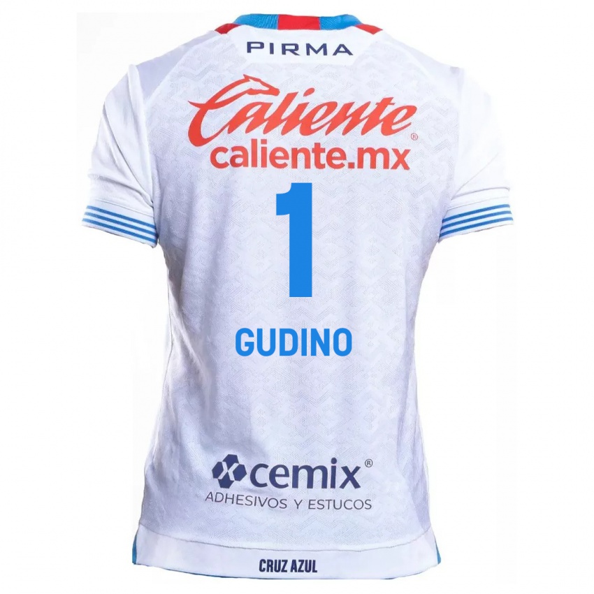 Niño Camiseta Andres Gudino #1 Blanco Azul 2ª Equipación 2024/25 La Camisa Argentina