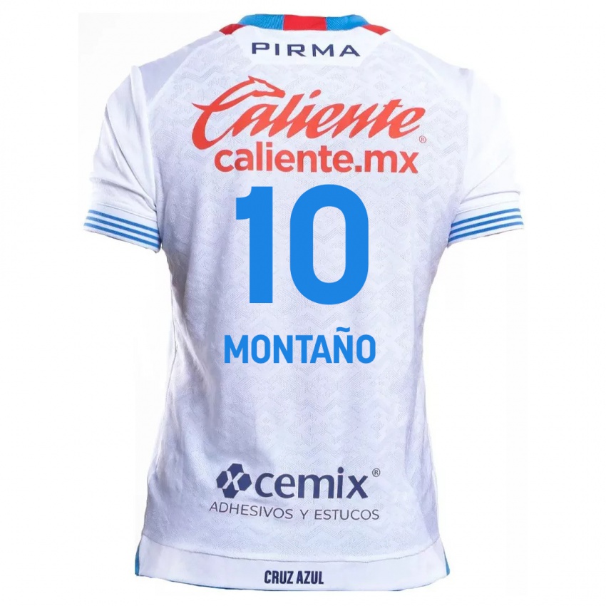 Niño Camiseta Andrés Montaño #10 Blanco Azul 2ª Equipación 2024/25 La Camisa Argentina