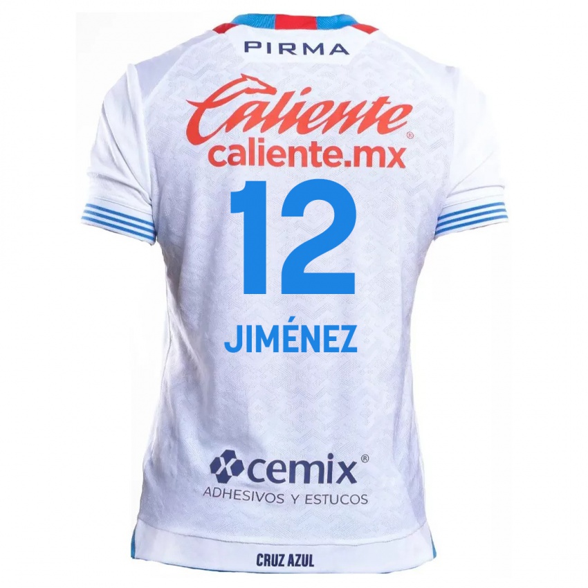 Niño Camiseta Luis Jiménez #12 Blanco Azul 2ª Equipación 2024/25 La Camisa Argentina