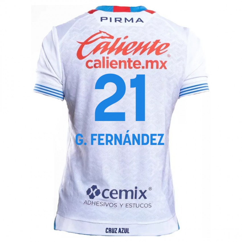 Niño Camiseta Gabriel Fernández #21 Blanco Azul 2ª Equipación 2024/25 La Camisa Argentina