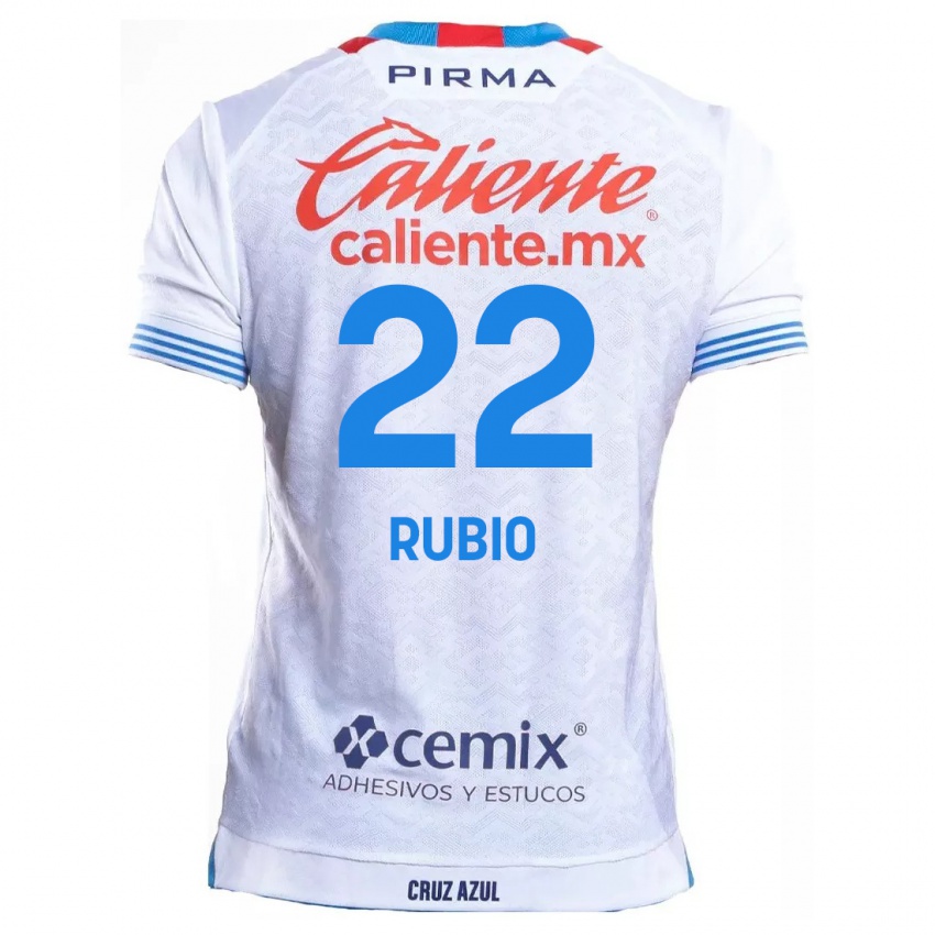 Niño Camiseta Raymundo Rubio #22 Blanco Azul 2ª Equipación 2024/25 La Camisa Argentina