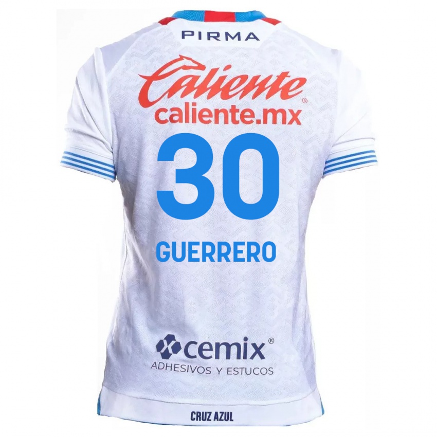 Niño Camiseta Rafael Guerrero #30 Blanco Azul 2ª Equipación 2024/25 La Camisa Argentina