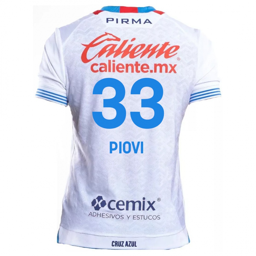 Niño Camiseta Gonzalo Piovi #33 Blanco Azul 2ª Equipación 2024/25 La Camisa Argentina