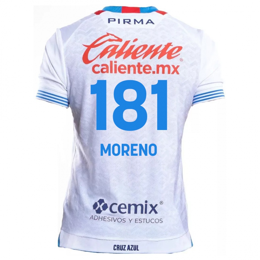 Niño Camiseta Roberto Moreno #181 Blanco Azul 2ª Equipación 2024/25 La Camisa Argentina