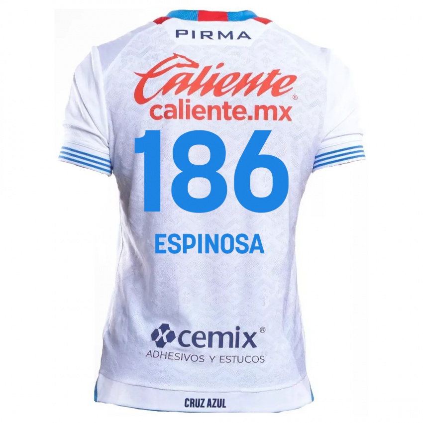 Niño Camiseta Brandón Espinosa #186 Blanco Azul 2ª Equipación 2024/25 La Camisa Argentina