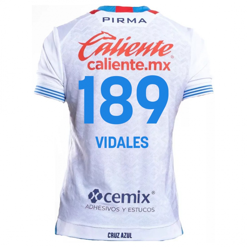 Niño Camiseta Álvaro Vidales #189 Blanco Azul 2ª Equipación 2024/25 La Camisa Argentina