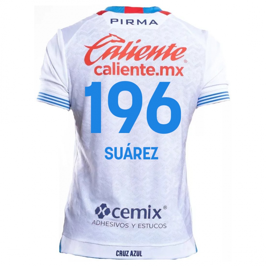 Niño Camiseta Javier Suárez #196 Blanco Azul 2ª Equipación 2024/25 La Camisa Argentina