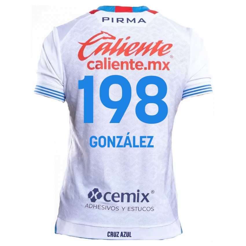 Niño Camiseta Kenneth González #198 Blanco Azul 2ª Equipación 2024/25 La Camisa Argentina