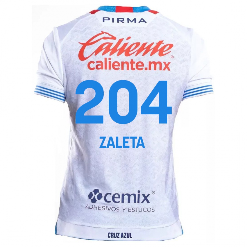 Niño Camiseta Mauro Zaleta #204 Blanco Azul 2ª Equipación 2024/25 La Camisa Argentina