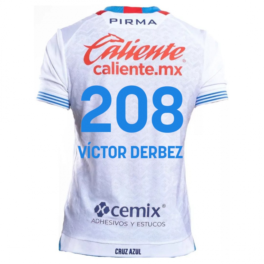 Niño Camiseta Louis Víctor Derbez #208 Blanco Azul 2ª Equipación 2024/25 La Camisa Argentina