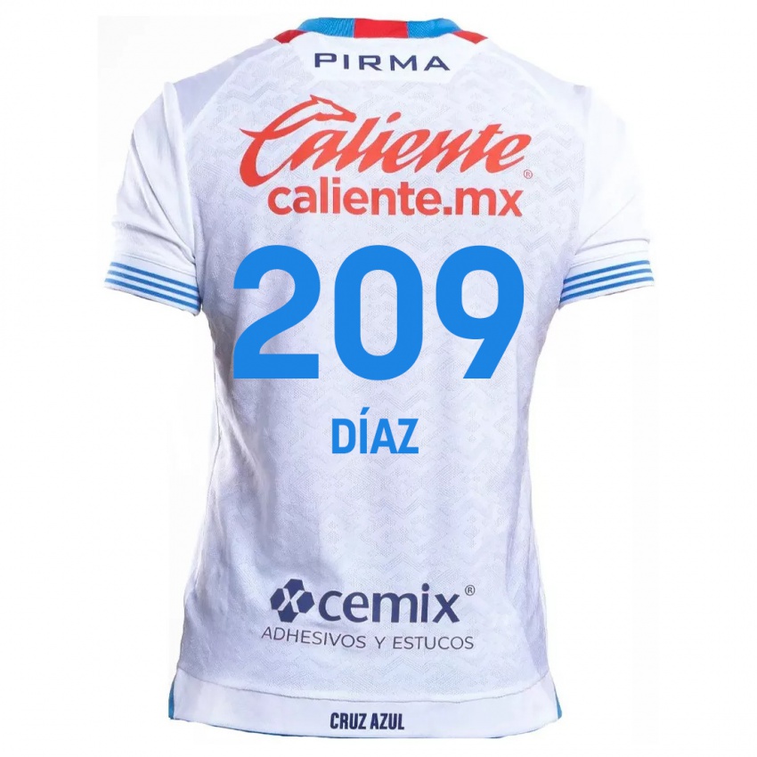 Niño Camiseta Josué Díaz #209 Blanco Azul 2ª Equipación 2024/25 La Camisa Argentina