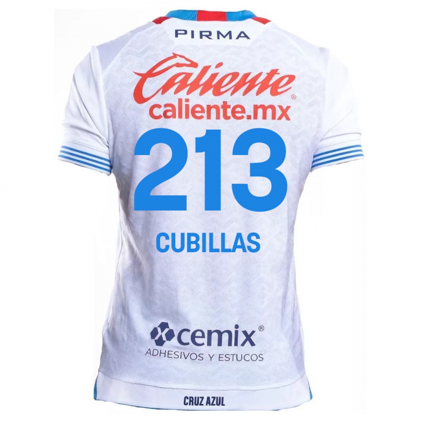 Niño Camiseta Andre Cubillas #213 Blanco Azul 2ª Equipación 2024/25 La Camisa Argentina