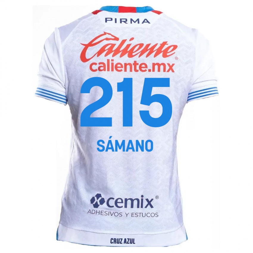 Niño Camiseta Fernando Sámano #215 Blanco Azul 2ª Equipación 2024/25 La Camisa Argentina