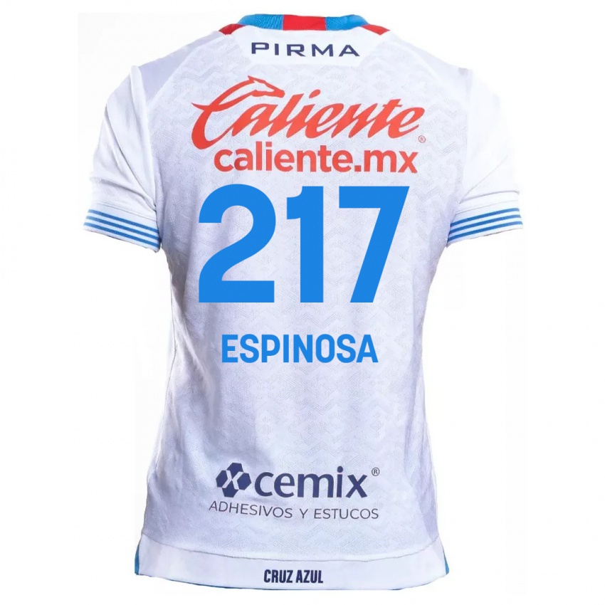 Niño Camiseta Samuel Espinosa #217 Blanco Azul 2ª Equipación 2024/25 La Camisa Argentina