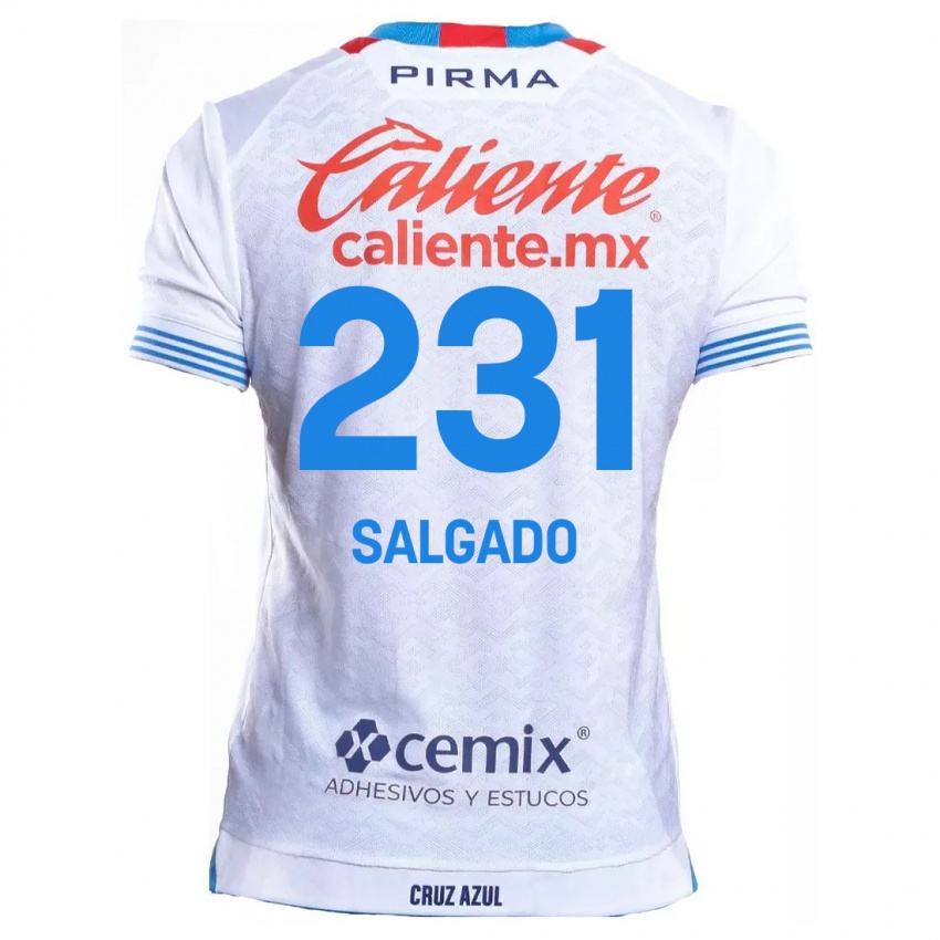 Niño Camiseta Bruno Salgado #231 Blanco Azul 2ª Equipación 2024/25 La Camisa Argentina