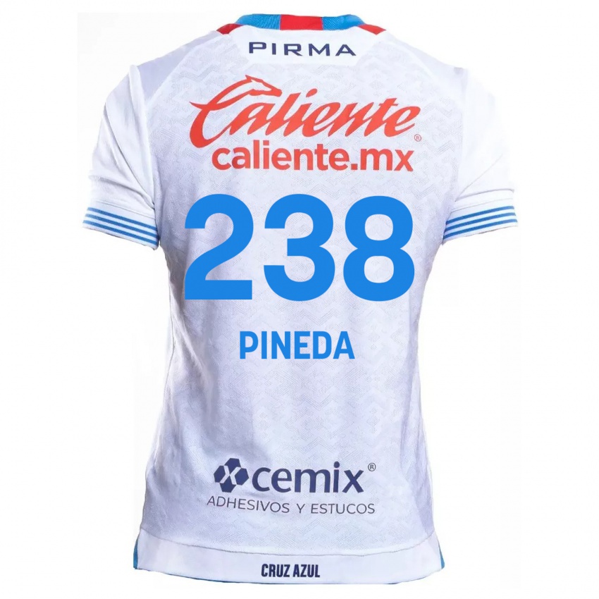 Niño Camiseta Zadiel Pineda #238 Blanco Azul 2ª Equipación 2024/25 La Camisa Argentina