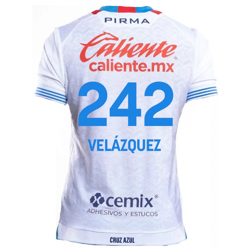 Niño Camiseta Karol Velázquez #242 Blanco Azul 2ª Equipación 2024/25 La Camisa Argentina