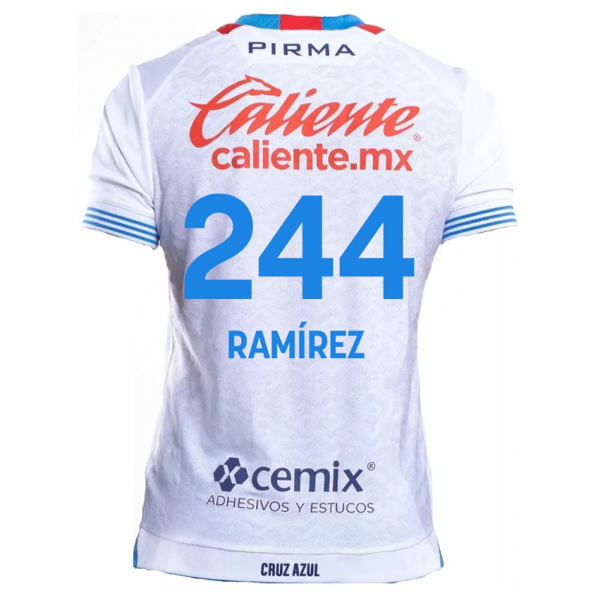 Niño Camiseta Nicolás Ramírez #244 Blanco Azul 2ª Equipación 2024/25 La Camisa Argentina