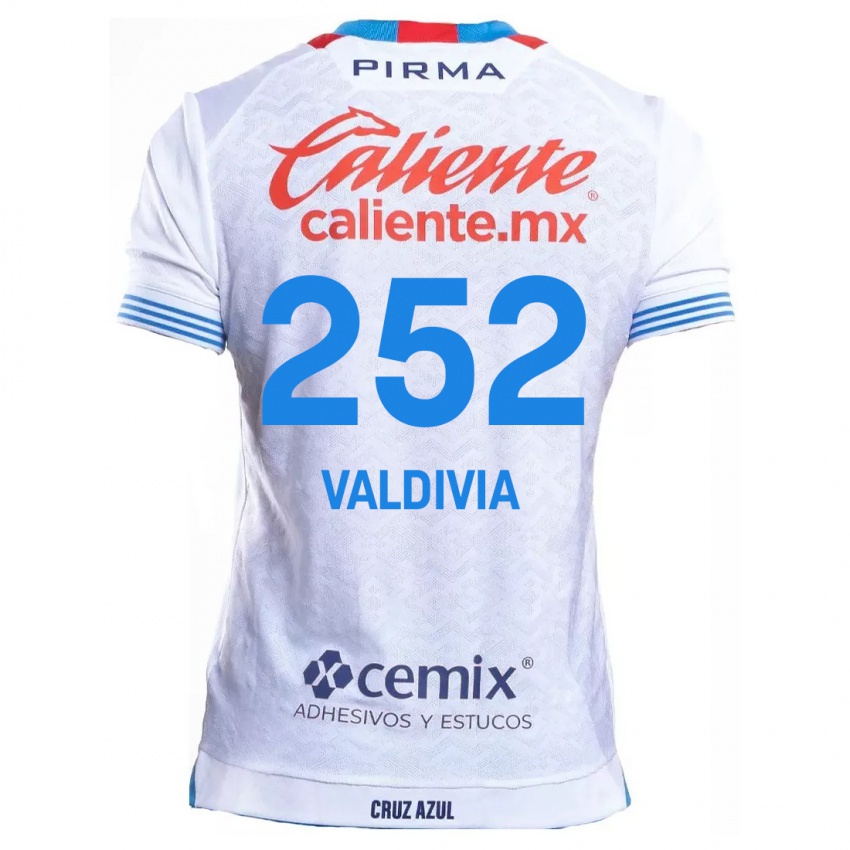 Niño Camiseta Christian Valdivia #252 Blanco Azul 2ª Equipación 2024/25 La Camisa Argentina