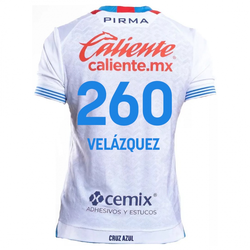 Niño Camiseta Víctor Velázquez #260 Blanco Azul 2ª Equipación 2024/25 La Camisa Argentina