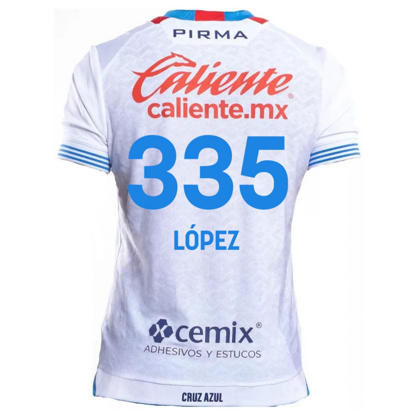 Niño Camiseta Alfredo López #335 Blanco Azul 2ª Equipación 2024/25 La Camisa Argentina