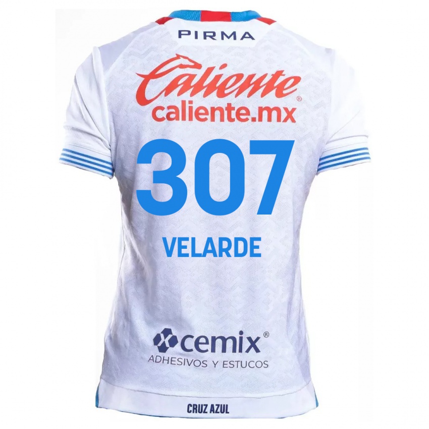 Niño Camiseta Juan Velarde #307 Blanco Azul 2ª Equipación 2024/25 La Camisa Argentina