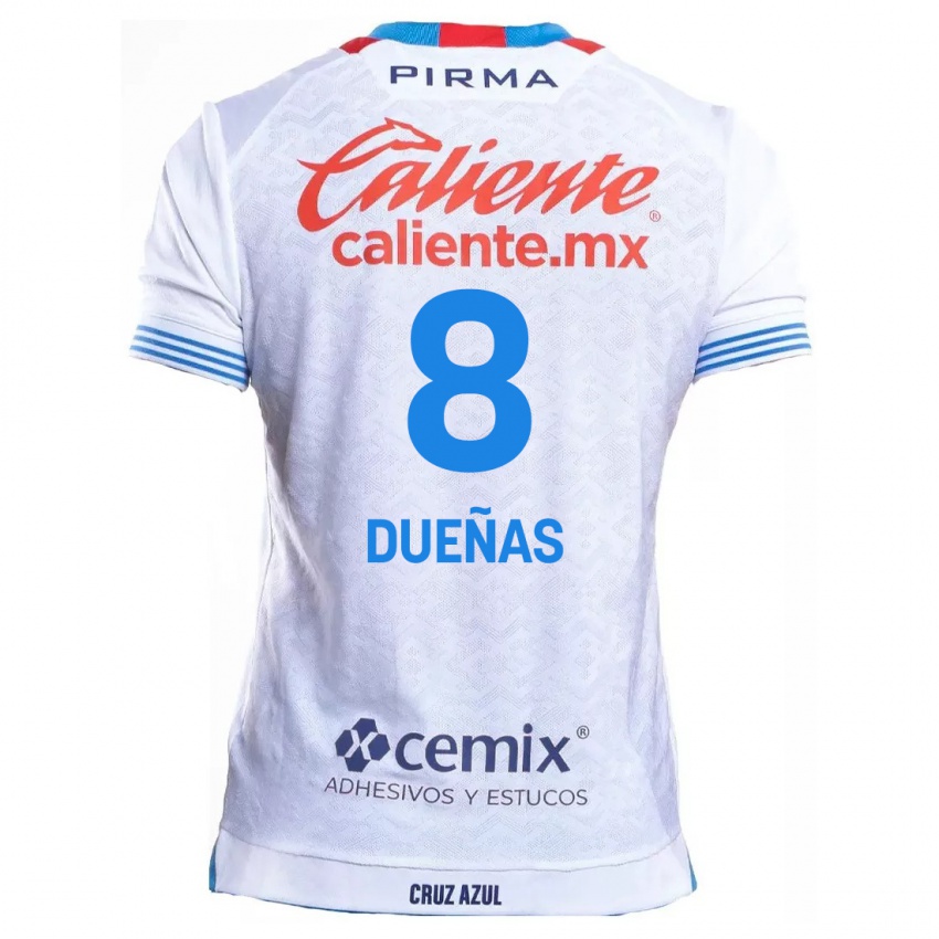 Niño Camiseta Jesus Duenas #8 Blanco Azul 2ª Equipación 2024/25 La Camisa Argentina