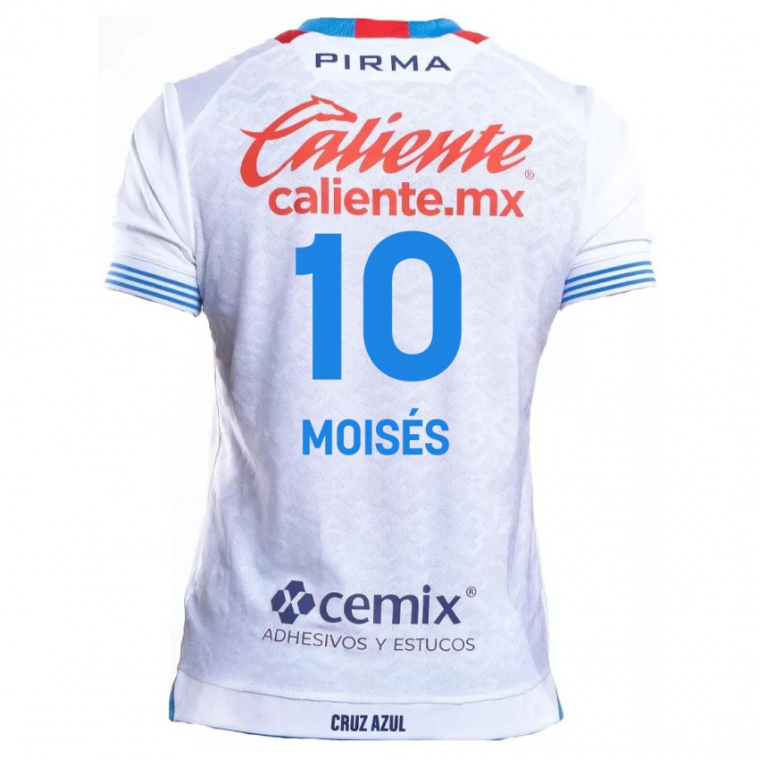 Niño Camiseta Moisés Vieira #10 Blanco Azul 2ª Equipación 2024/25 La Camisa Argentina