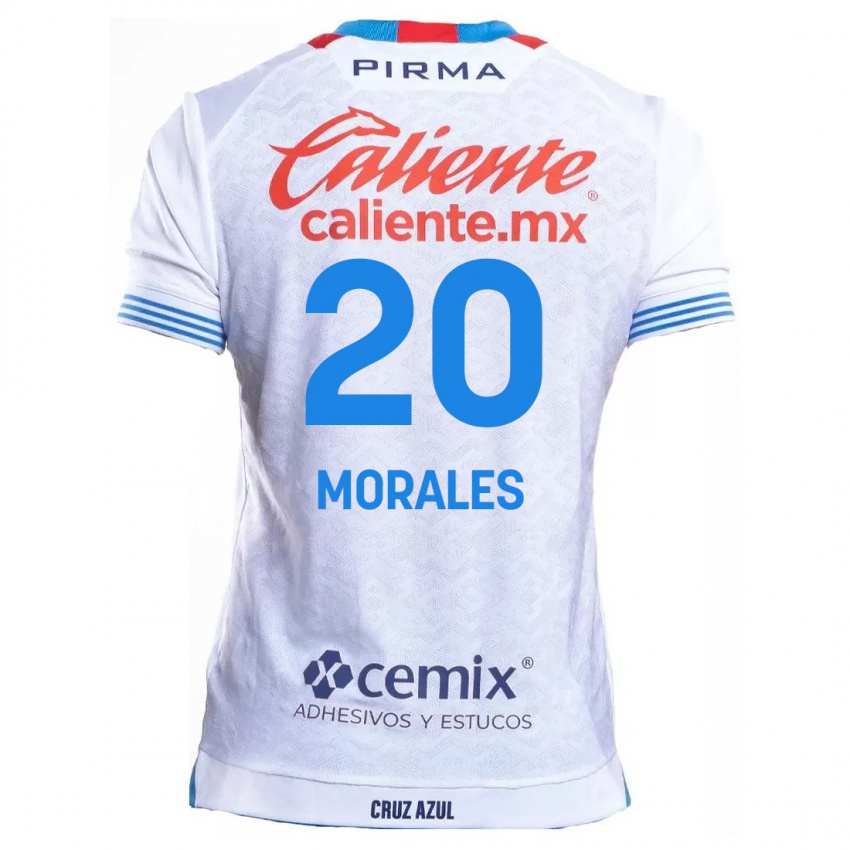 Niño Camiseta Iván Morales #20 Blanco Azul 2ª Equipación 2024/25 La Camisa Argentina