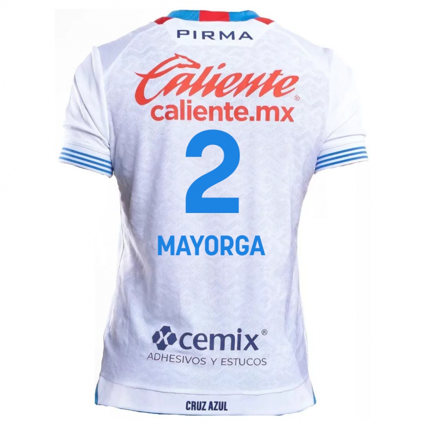 Niño Camiseta Alejandro Mayorga #2 Blanco Azul 2ª Equipación 2024/25 La Camisa Argentina