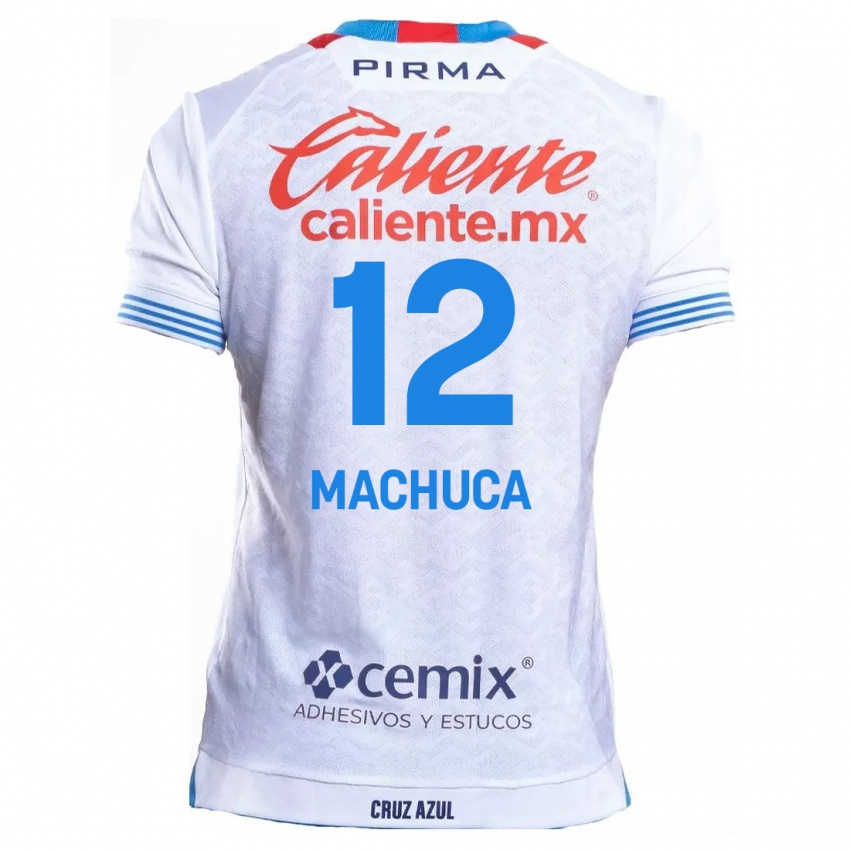 Niño Camiseta Gabriela Machuca #12 Blanco Azul 2ª Equipación 2024/25 La Camisa Argentina