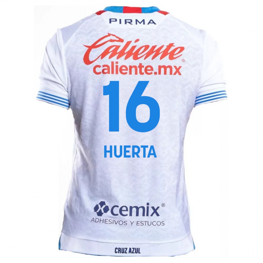 Niño Camiseta Ana Gabriela Huerta #16 Blanco Azul 2ª Equipación 2024/25 La Camisa Argentina