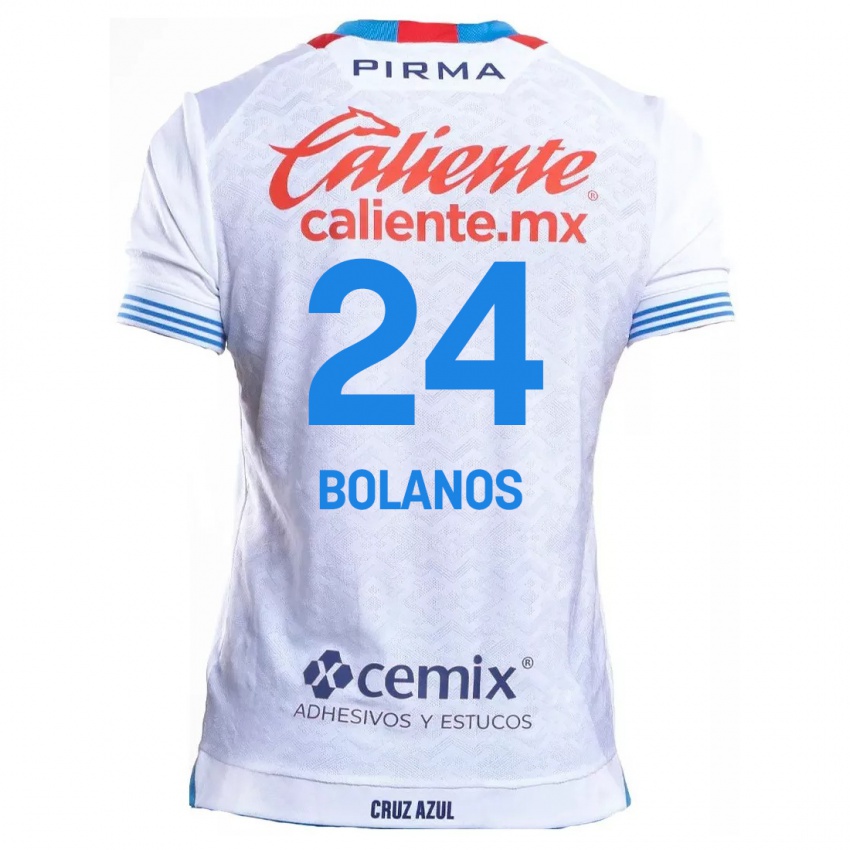 Niño Camiseta Jatziry Bolanos #24 Blanco Azul 2ª Equipación 2024/25 La Camisa Argentina