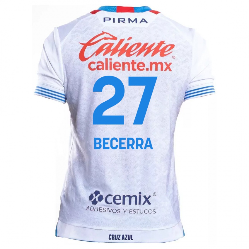 Niño Camiseta Ana Becerra #27 Blanco Azul 2ª Equipación 2024/25 La Camisa Argentina