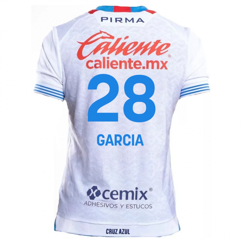 Niño Camiseta Ana Garcia #28 Blanco Azul 2ª Equipación 2024/25 La Camisa Argentina