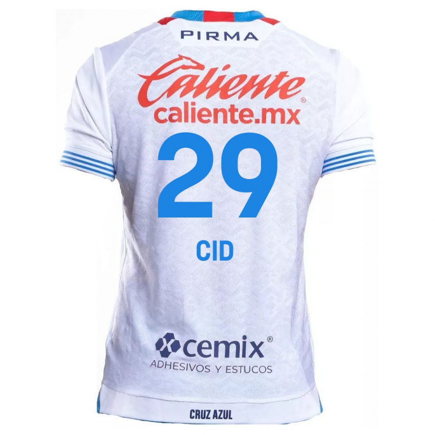 Niño Camiseta Claudia Cid #29 Blanco Azul 2ª Equipación 2024/25 La Camisa Argentina