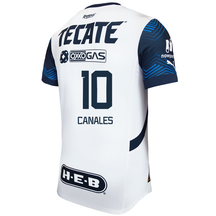 Niño Camiseta Sergio Canales #10 Blanco Azul 2ª Equipación 2024/25 La Camisa Argentina