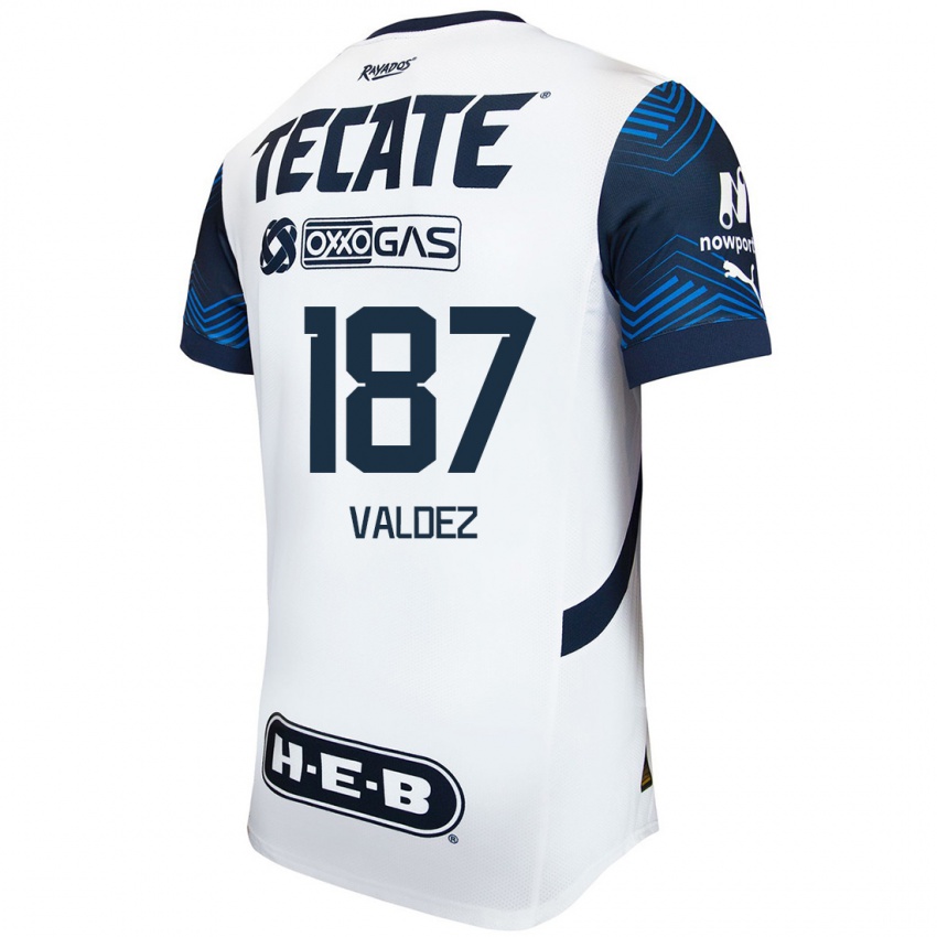 Niño Camiseta Érick Valdez #187 Blanco Azul 2ª Equipación 2024/25 La Camisa Argentina