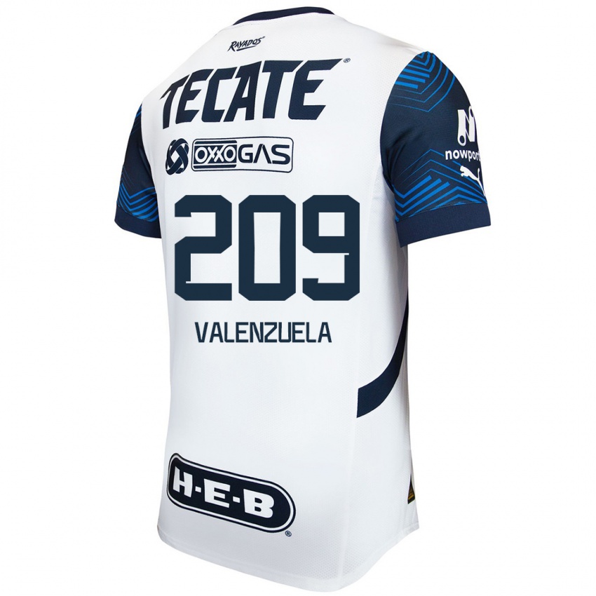 Niño Camiseta Francisco Valenzuela #209 Blanco Azul 2ª Equipación 2024/25 La Camisa Argentina